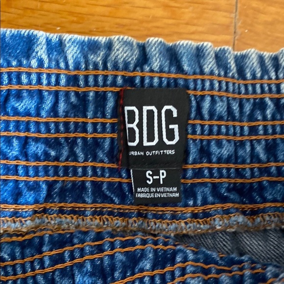 BDG Denim Smocked Pencil Mini Skirt - Picture 2 of 5